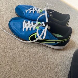 Nike Tiempo Blue and Green Men's Athletic Shoes